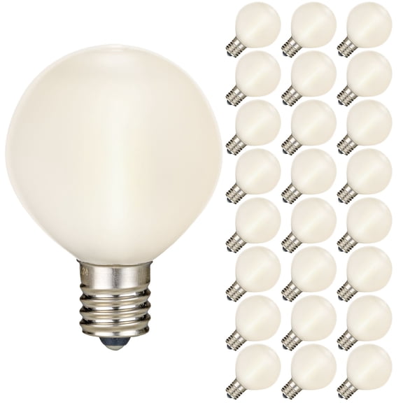 Novelty Lights 1W Frosted Warm White G50 LED Globe Light Bulbs, 25-Pack