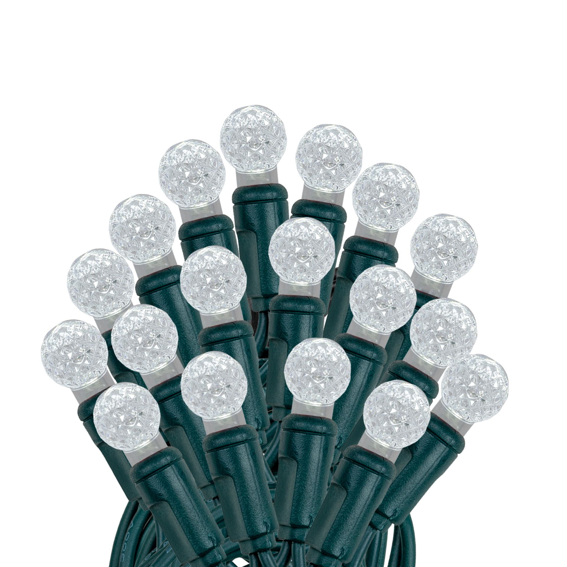 Cool White LED Globe Christmas Tree Lights, 25 ft String
