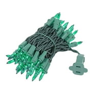 Novelty Lights Green 50 Light Incandescent Mini Christmas String Lights Green Wire 11 Feet