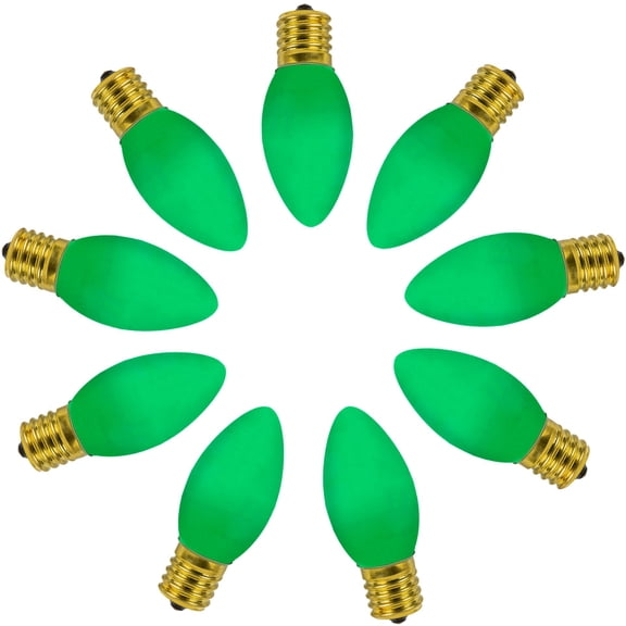 Novelty Lights Green C9 LED RetroGlo Christmas Replacement Bulbs 25 Pack
