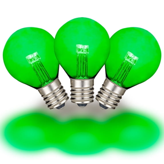 Novelty Lights Green Glass G30 Globe Hanging LED String Light Replacement Bulbs E12 Candelabra Base