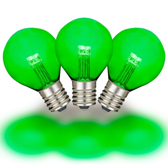 Novelty Lights Green Glass G30 Globe Hanging LED String Light Replacement Bulbs E12 Candelabra Base