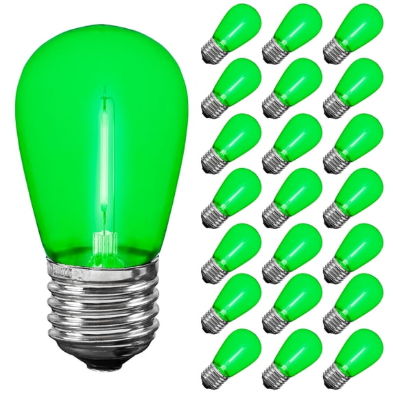 Novelty Lights Green S14 LED Globe Light Bulb, 1 Watt