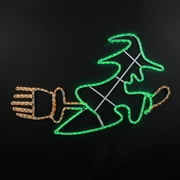 Novelty Lights LED Green and Orange Halloween Witch Rope Light Motif Sculpture - Picture 12 of 12