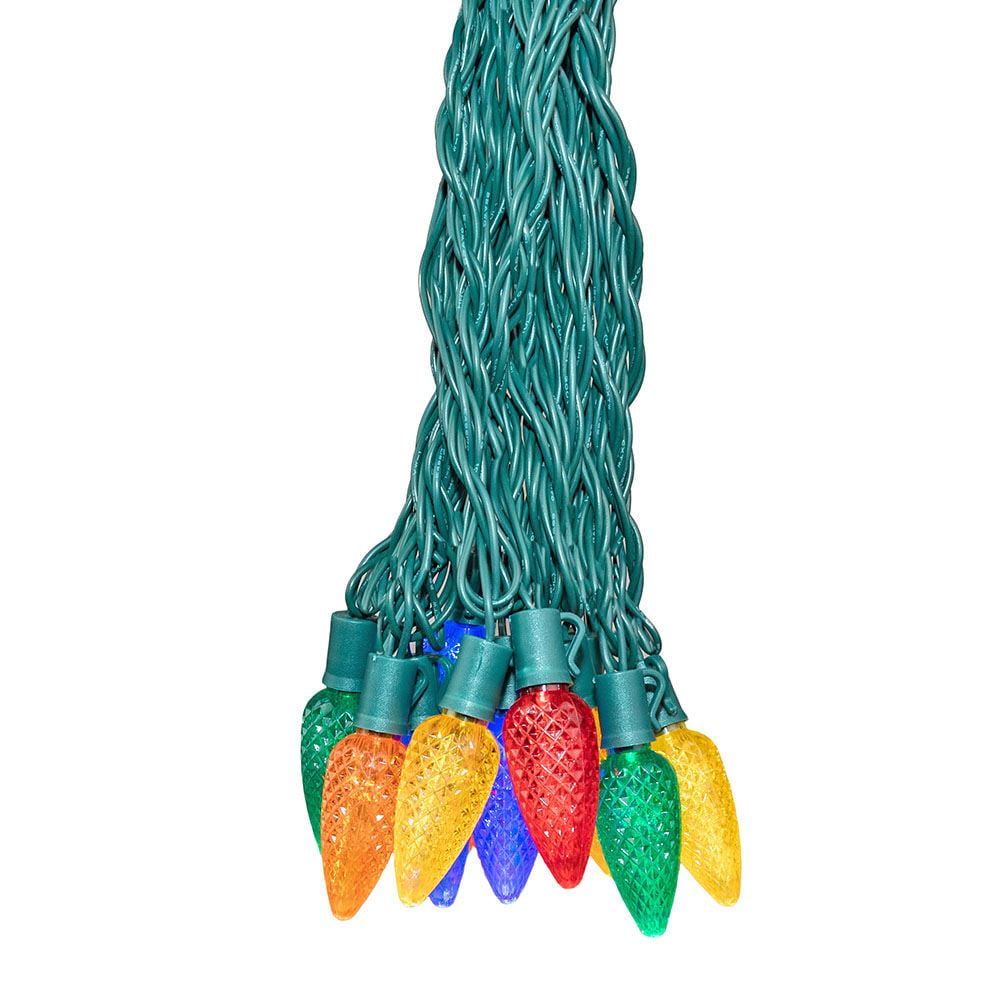 25-Foot Multicolor LED C9 Faceted Christmas String Lights