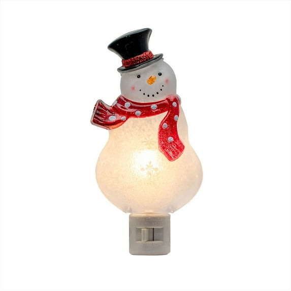 Novelty Lights LED Snowman Christmas Decoration Night Light with Swivel Plug