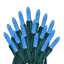 Novelty Lights M5 Blue LED Christmas String Lights 50 Mini Bulbs (Green Wire, 25 Feet)