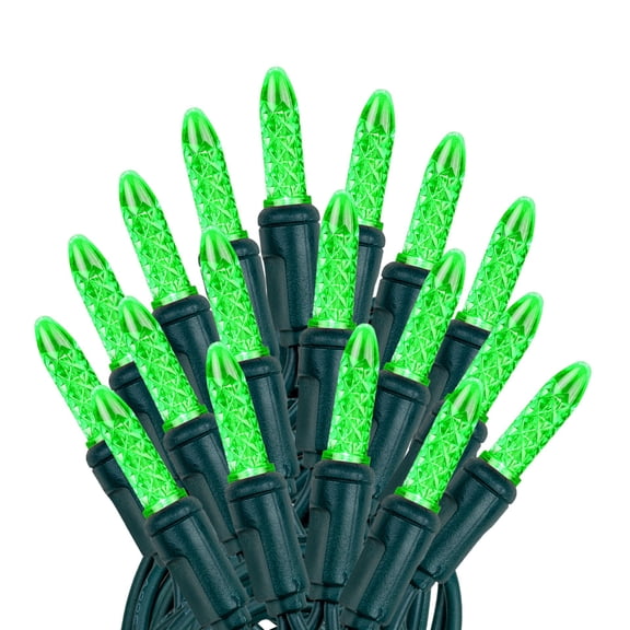 Novelty Lights M5 Green LED Christmas String Lights 50 Mini Bulbs (Green Wire, 25 Feet)