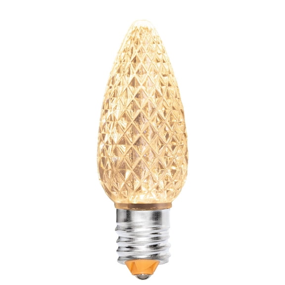Novelty Lights Minleon 25-pack C9 Sun Warm White LED Bulbs, Dimmable Faceted Outdoor Replacement Lights, E17 Base, 0.7W