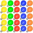 thumbnail image 1 of Novelty Lights 1W Multicolor G50 LED Globe Light Bulbs, 25-Pack, 1 of 10