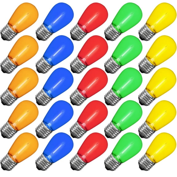 Novelty Lights Multicolor S14 LED Globe Light Bulb, 1 Watt