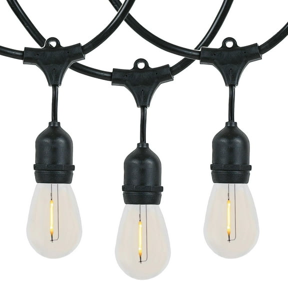 Novelty Lights Outdoor 48 Ft Warm White S14 Corded Electric Weatherproof LED String Lights, Black Wire