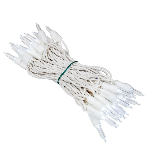 Novelty Lights Pure White 35 light T5 Traditional LED Christmas Mini Light Set (White Wire, 11.5 Feet)