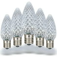 thumbnail image 1 of Novelty Lights Pure White C9 LED Faceted Christmas Replacement Bulbs Dimmable 25 Pack, 1 of 8
