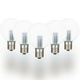 thumbnail image 1 of Novelty Lights Pure White G50 Globe Hanging LED String Light Replacement Bulbs E17 Intermediate Base 1 Watt 5 Pack, 1 of 6
