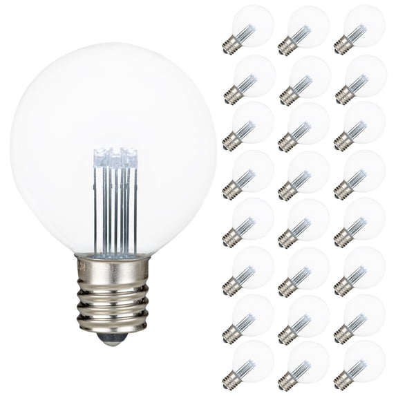 Novelty Lights Pure White G50 Globe Hanging LED String Light Replacement Bulbs E17 Intermediate Base 1 Watt