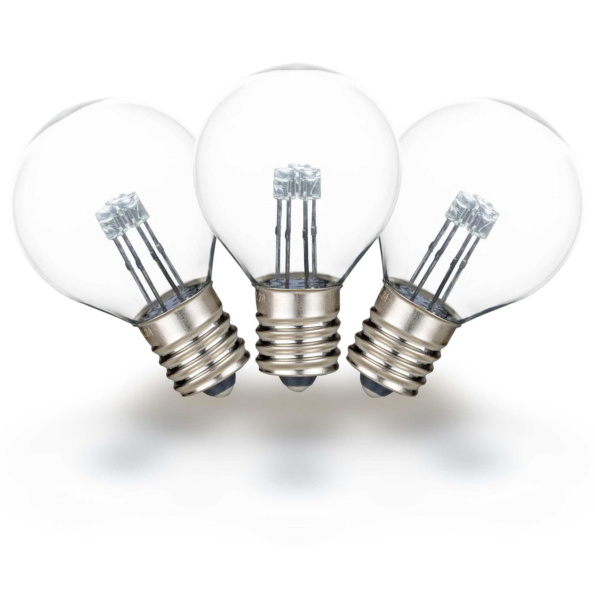 Novelty Lights Pure White Glass G30 Globe Hanging LED String Light Replacement Bulbs E12 Candelabra Base