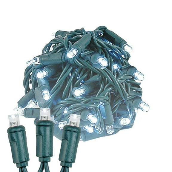 Novelty Lights Pure White LED Christmas String Lights 70 Mini Bulbs (Green Wire, 35 feet)