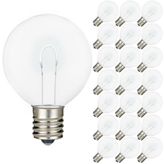Novelty Lights Pure White Plastic G50 Globe Hanging Dimmable LED String Light Replacement Bulbs E17 Intermediate Base
