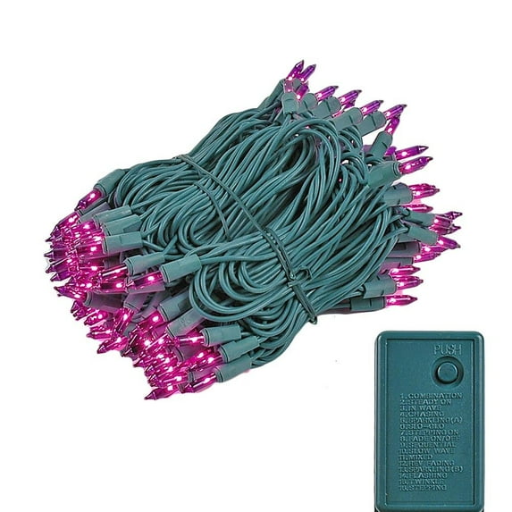 Novelty Lights Purple 140 Light Incandescent Chasing Mini Christmas String Lights 46.5 Feet