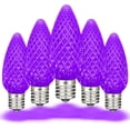 thumbnail image 1 of Novelty Lights Purple C9 LED Faceted Christmas Replacement Bulbs Dimmable 25 Pack, 1 of 6