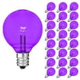 thumbnail image 1 of Novelty Lights Purple Glass G40 Globe Hanging LED String Light Replacement Bulbs E12 Candelabra Base, 1 of 5