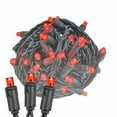 thumbnail image 1 of Novelty Lights Red 100 LED Christmas Mini Light Set (Black Wire, 34 Feet), 1 of 7