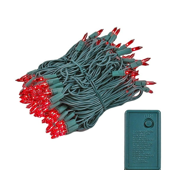 Novelty Lights Red 140 Light Incandescent Chasing Mini Christmas String Lights 46.5 Feet
