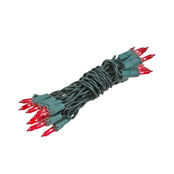 Novelty Lights Red 20 Light Incandescent Craft Mini Christmas String Lights Green Wire 8.5 feet