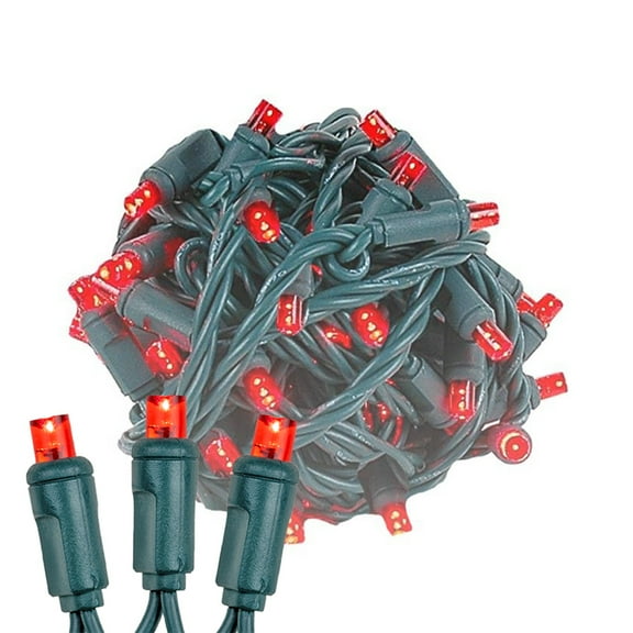 Novelty Lights Red True Twinkle (100% Twinkle) 5MM LED Christmas String Lights 50 Wide Angle Bulbs (Green Wire, 25 Feet)