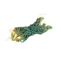 Novelty Lights RetroGlo® LED Mini Lights, 20 Clear Bulbs on Green Wire, 6.5ft with 4" Spacing, Incandescent Style Glow, 2700K Warm White Core