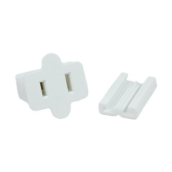 Novelty Lights SPT-2 Female Plug, Snap On Vampire Plugs, White, Polarized, 10 Amp, 5 Pack