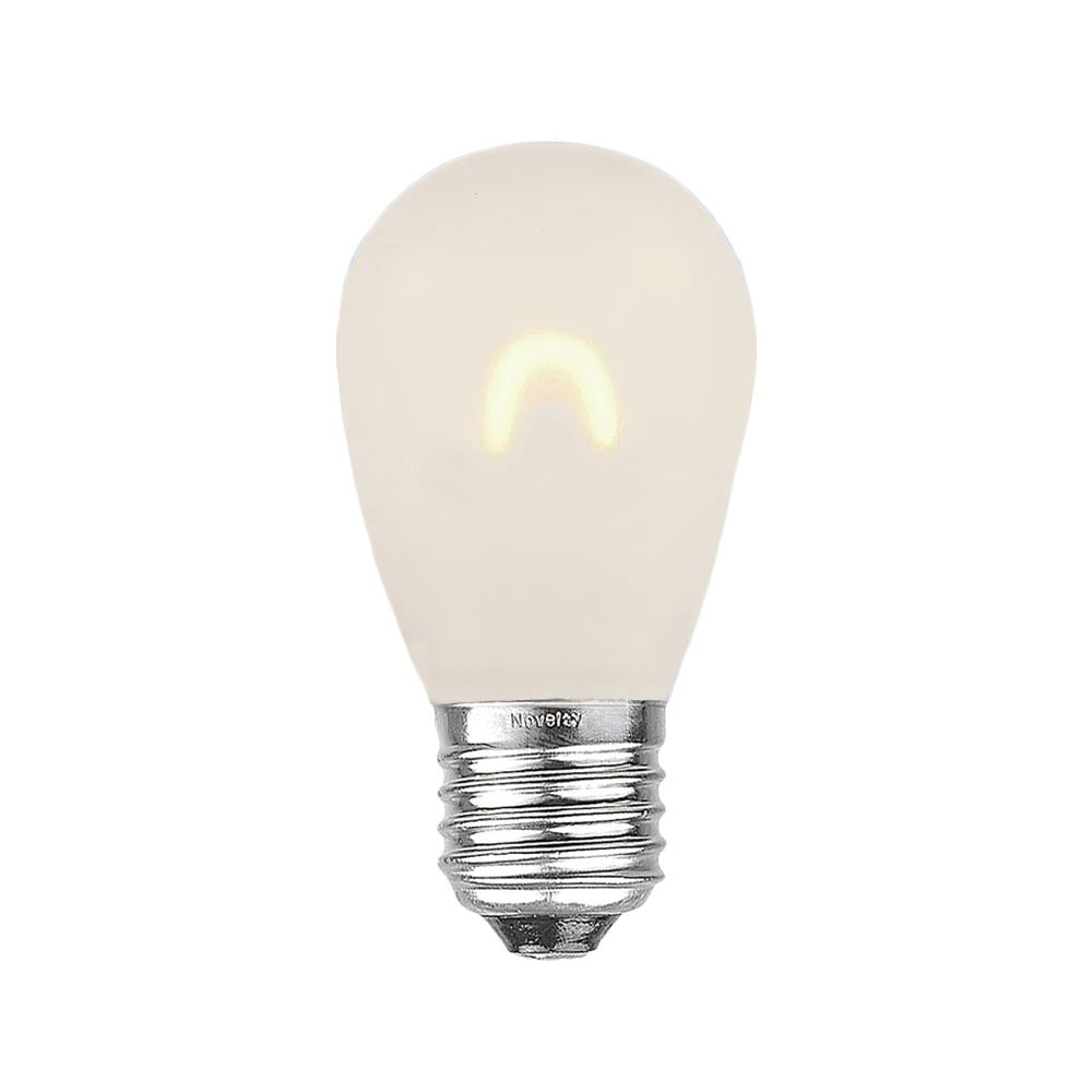 Novelty Lights Satin Warm White S14 Hanging LED String Light Flex Filament Glass Replacement Bulbs E26 Medium Base 1 Watt