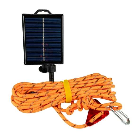 Festive Living Solar Luminous Paracord Rope, 23ft Orange Glow Rope with Remote, 8 Lighting Modes + Timer, 500 mAh Battery, IP66 Waterproof