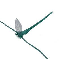 Novelty Lights Walkway Light Stakes, 7.5" Long Christmas Light Clips for Ground, C7/C9 Base, Green, 100 Pack