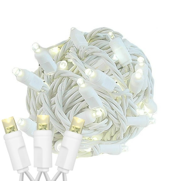 Novelty Lights Warm White 100 LED Christmas Mini Light Set (white Wire, 34 Feet)