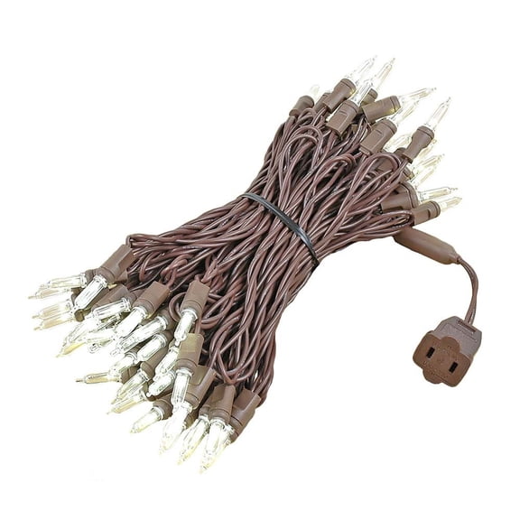 Novelty Lights Warm White 70 Light T5 Traditional LED Christmas Mini Light Set (Brown Wire, 35 Feet)
