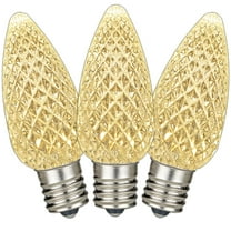 Novelty Lights Warm White C9 LED Diamond Faceted Christmas Replacement Bulbs Dimmable 25 Pack