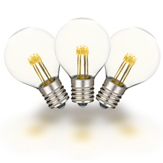 Novelty Lights Warm White Glass G30 Globe Hanging LED String Light Replacement Bulbs E12 Candelabra Base