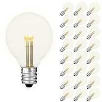 Novelty Lights Warm White Glass G40 Globe Hanging LED String Light Replacement Bulbs E12 Candelabra Base