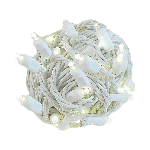 Novelty Lights Warm White LED Christmas String Lights 70 Mini Bulbs (White Wire, 35 feet)