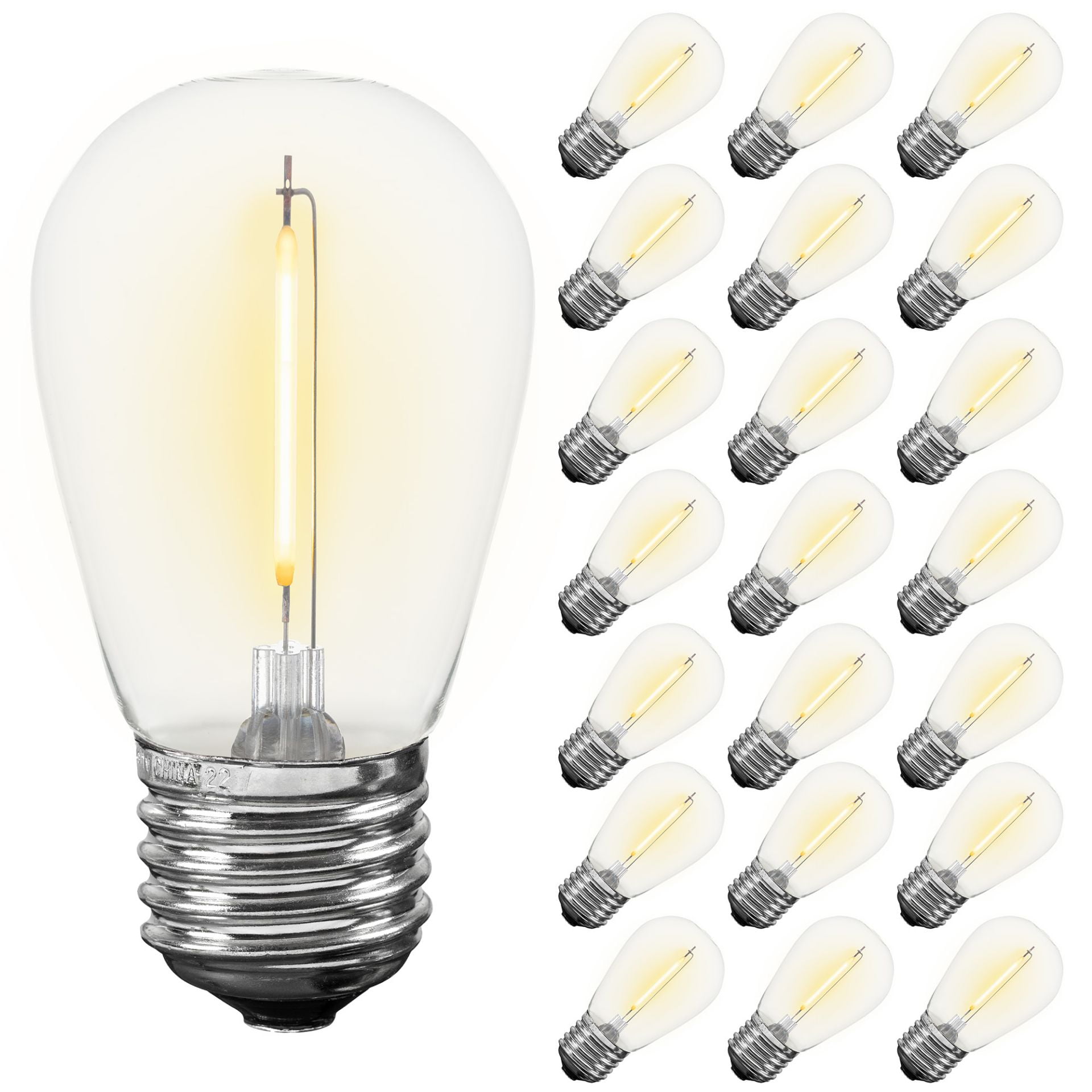 Novelty Lights Warm White S14 LED Globe Light Bulb, 1 Watt