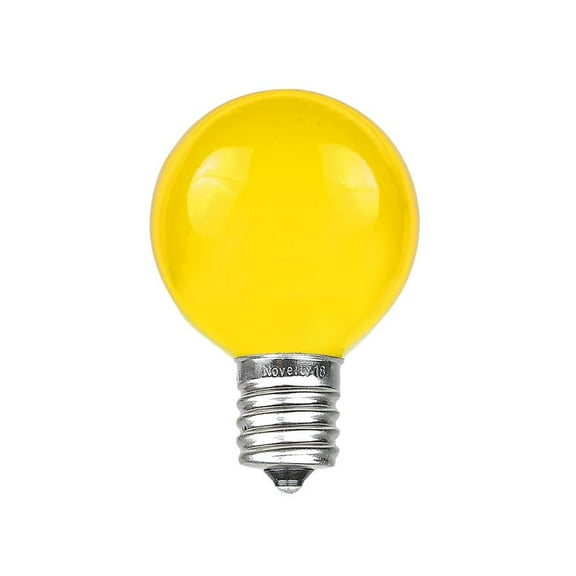 Novelty Lights Yellow G30 Globe Hanging Outdoor String Light Replacement Bulbs E12 Candelabra Base 5 watt