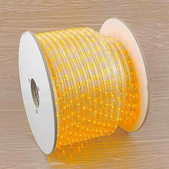 Novelty Lights Yellow LED Rope Light Spool, 1/2" Diameter, Customizable, 150 Feet