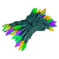 thumbnail image 1 of Novelty Lights Yellow/Purple/Green True Twinkle (100% Twinkle) C6 LED Mardi Gras String Lights 70 Strawberry Bulbs (Black Wire, 24 Feet), 1 of 8