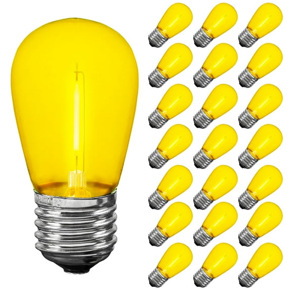 Novelty Lights Yellow S14 LED Globe Light Bulb, 1 Watt