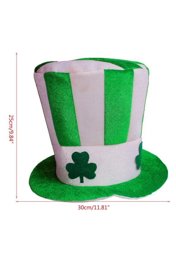 Novelty Lucky Hat Top Hat Stove Pipe Hat Top Hat Green with Shamrocks Eire All-match for Women