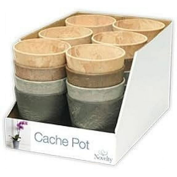 Novelty MFG 70802 Cache Pot, 5-Inch, Assorted Colors, Pack of 12