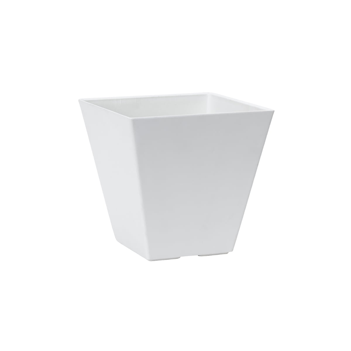 Ella White 10" Resin Square Planter with Self-Watering System