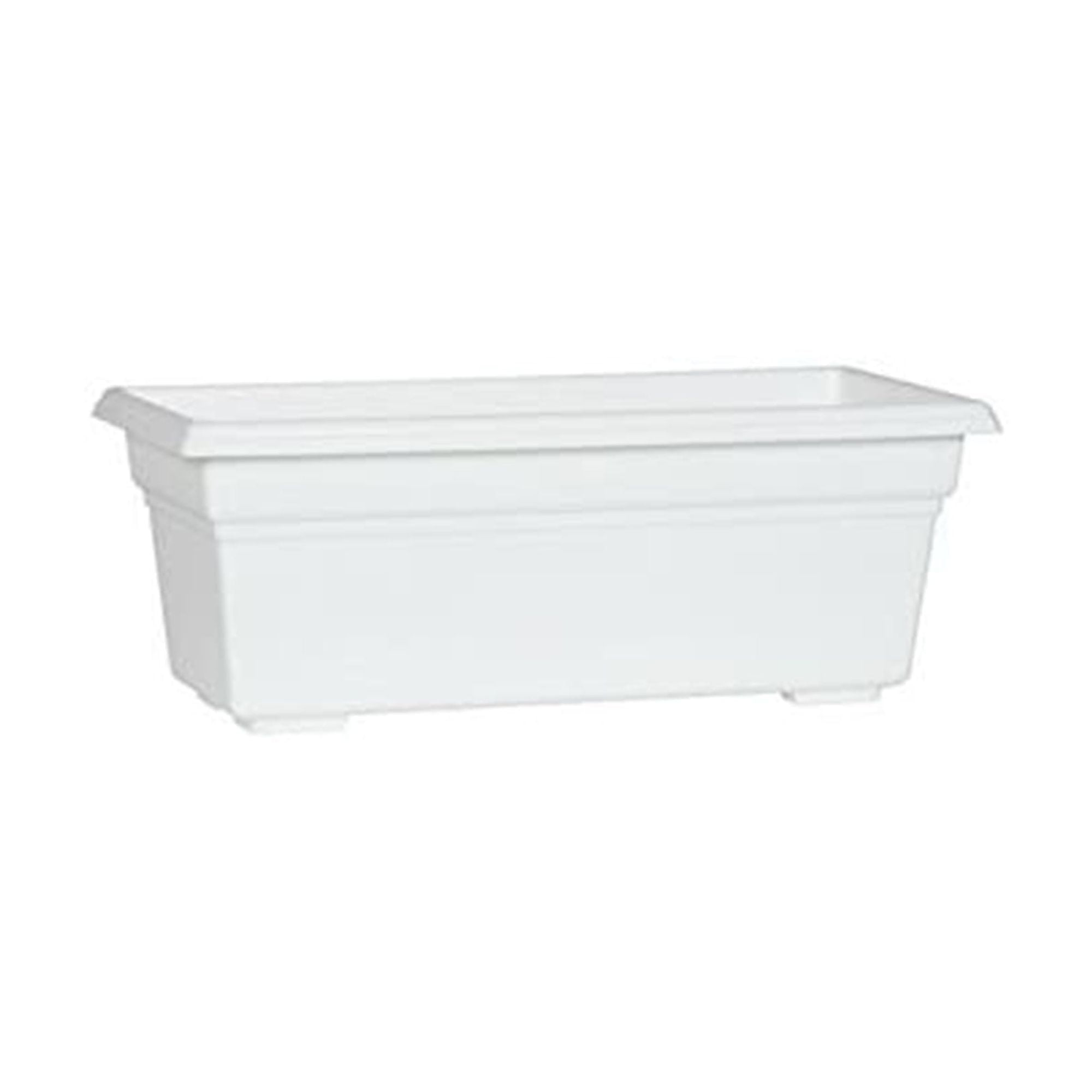 White 18-Inch Matte Finish Plastic Flower Box Planter